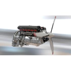 V12 Piston Aero Engine 3D model